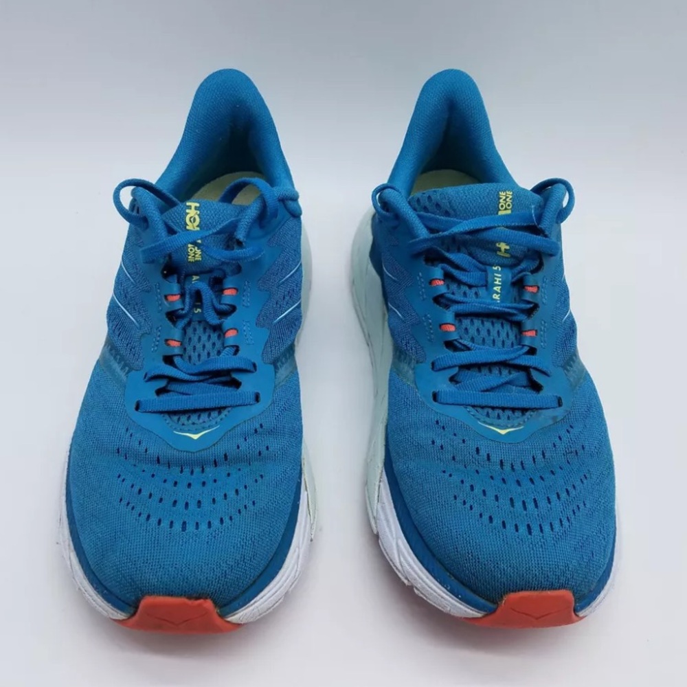 Hoka One One Arahi 5 Women's Running Shoes Size 8 Mosaic Blue Luminary Green